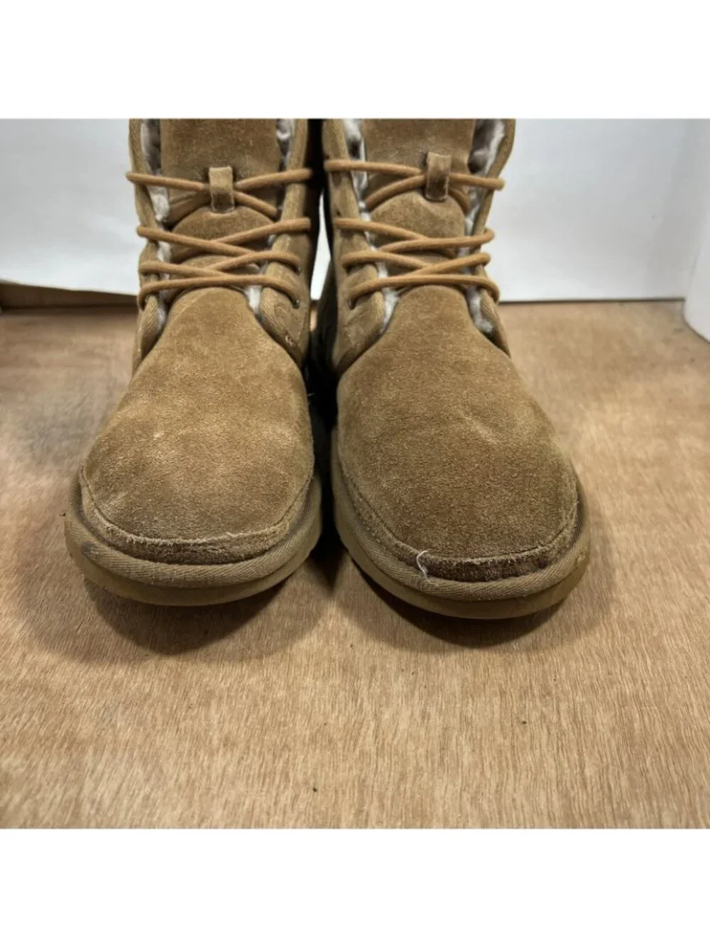 Ugg Harkley Men's Size 8 Shearling Ankle Boots Chukka Chestnut Tan 1016472